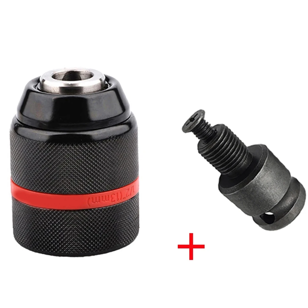 JENTORIX 2mm-13mm Metall-Schlüsselloses Bohrfutter, 3-Backen-Selbstsperrendes Ratschenfutter mit 1/2-20UNF Gewinde, Bohrfutter für Bohrer, Schraubendreher & Gewindebohrer