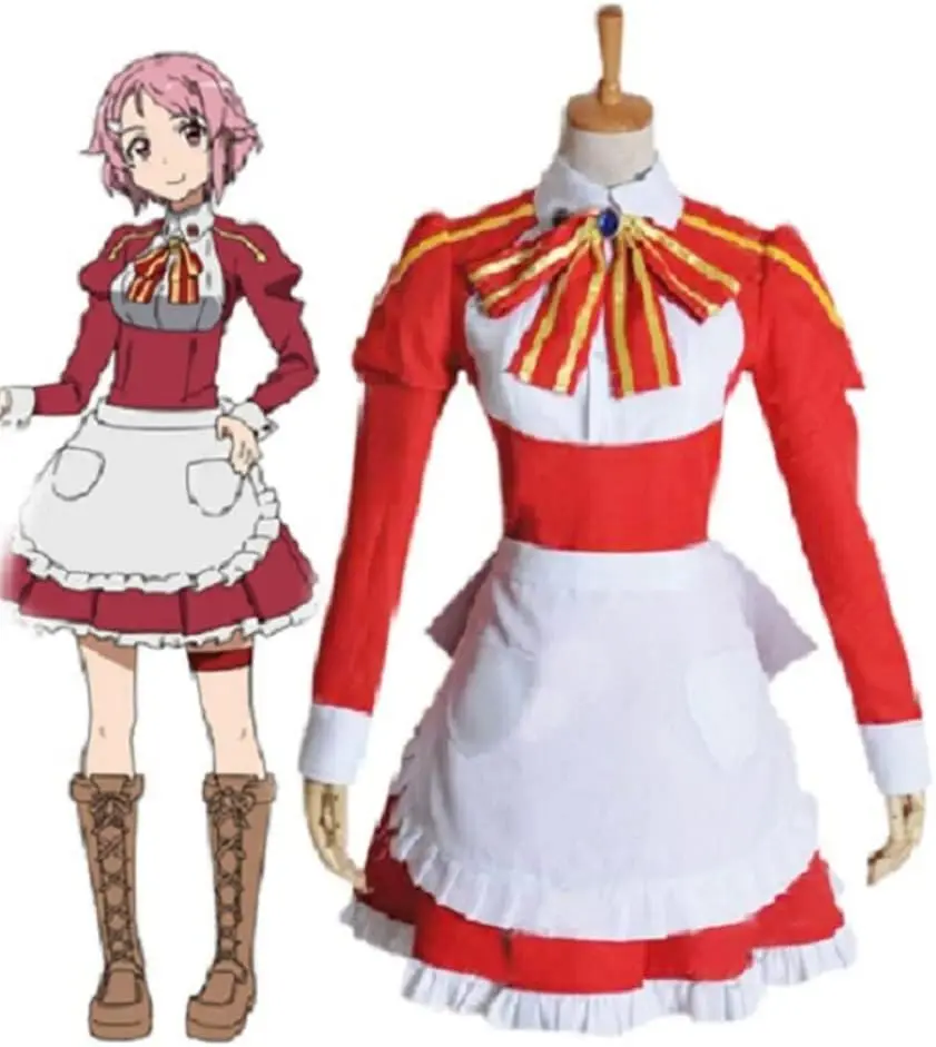 Anime Sword Art Online Lisbeth Maid Cosplay Costume Halloween Outfit Halloween Dress