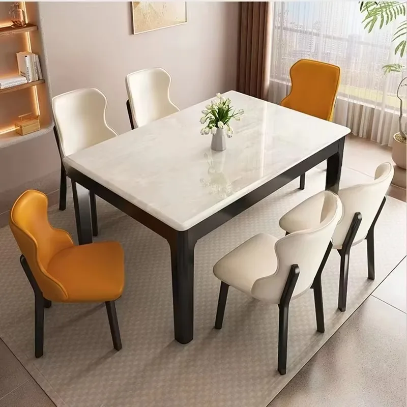 

Italian Nordic Dining Table European Individual Luxury White Dining Table Rectangular Design Mesas De Comedor Furniture Home