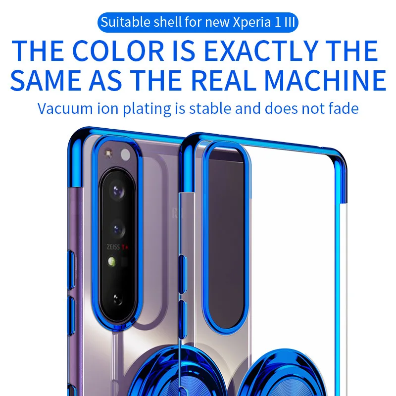 

Luxury Plating Case For Sony Xperia 1 IV 1 5 10 ACE III ACE II Case Soft Silicone Cover For Sony Xperia 10 IV Case With Ring