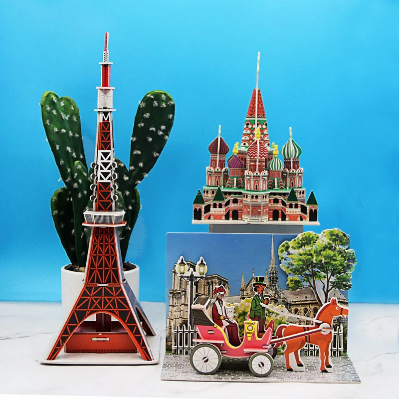 Children Toys DIY Paper House 3D Jigsaw Puzzle Tower Bridge London Manual Cognitive Model Educational Children  Educational Toys