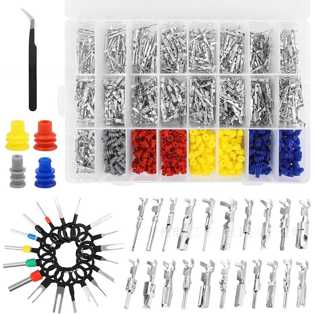 984PCS Auto Connector Kit, Male Female Crimp Terminals 1-3.5mm, Waterproof Silicone Seals & Pin Removal Tools