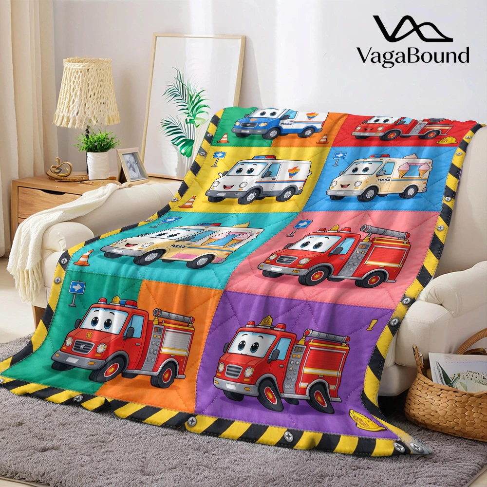 Police Fire Ice Sign Flannel Blanket Perfect for Sofa Office Bed Travel Sleep Read Relax Camping Four Season Use