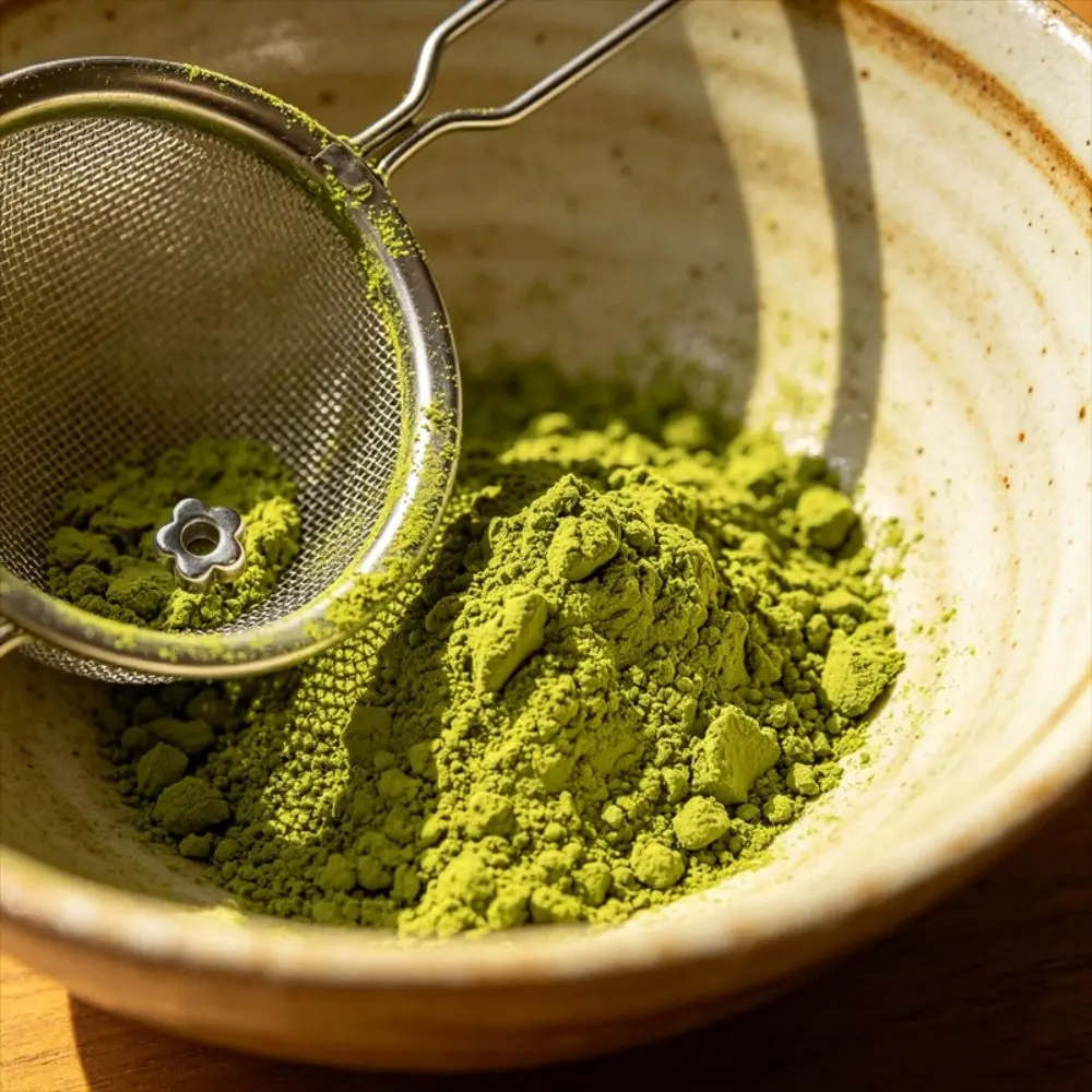 Stainless Steel Matcha Sifter Rolling Beads Food-Safe Material Stainless Steel Sieve Smooth Edge Flower Shape