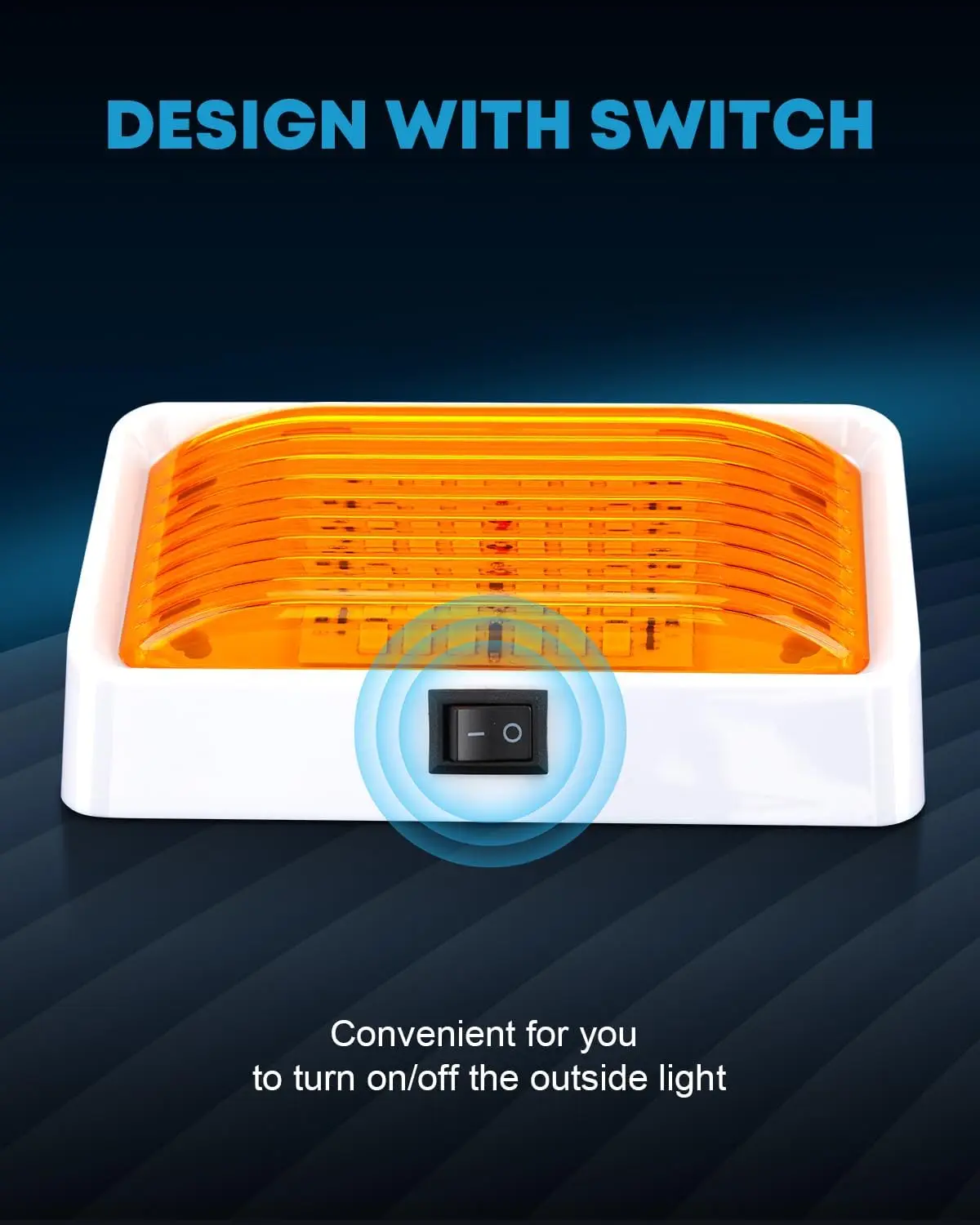 LED RV Exterior Porch Utility 320 Lumen Light with Switch 12V Replacment Light for RVs, Trailers, Campers, 5th Wheels