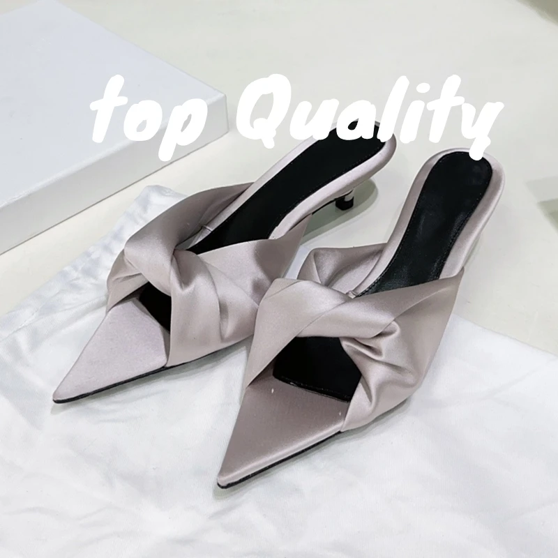 

2025 New Women slippers sandal Casual Shoes Sharp tip design leather sole Fashion shoes Dance party dinner party