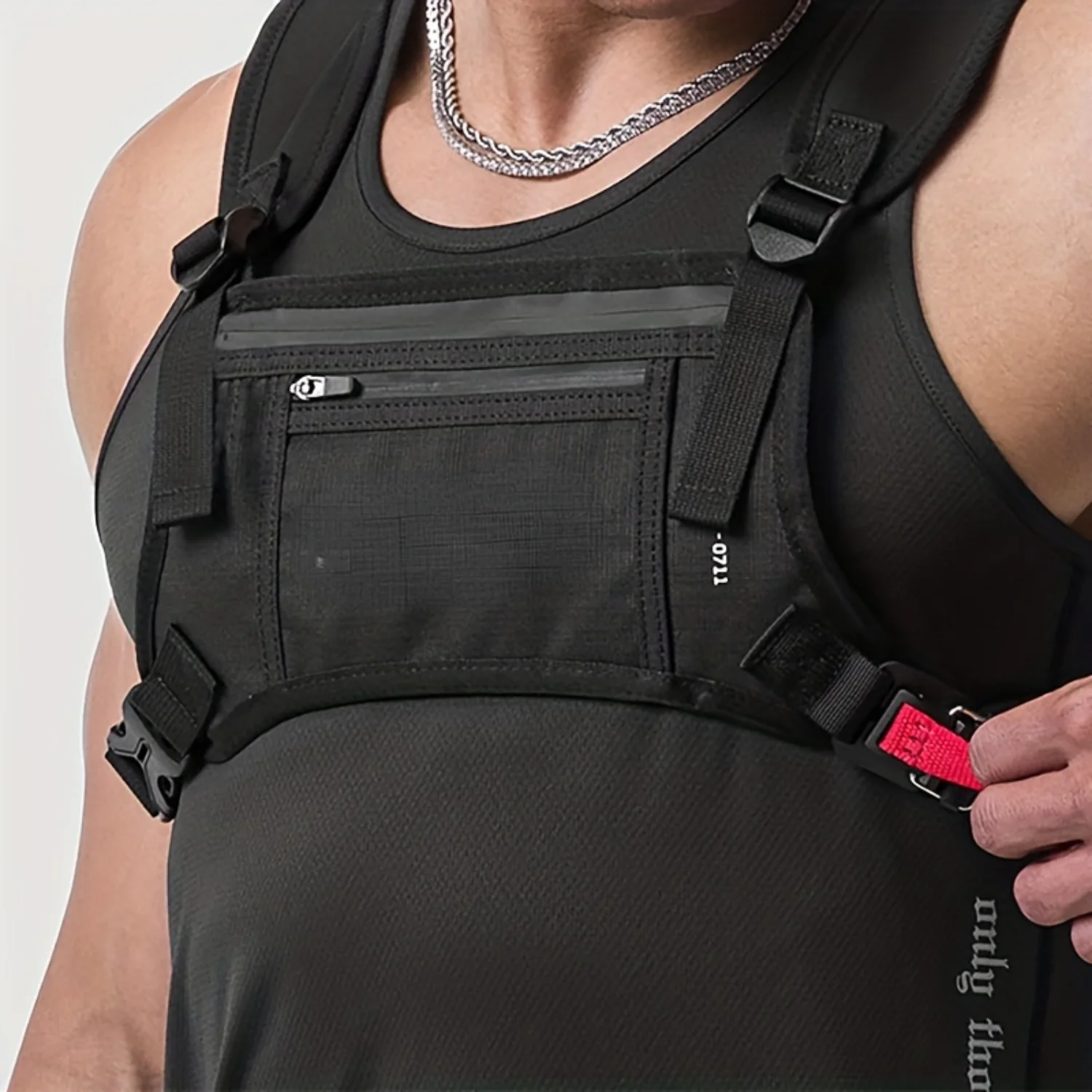 Chest Rig Vest Bag Multifunctional Waterproof Wear-resistant Sports Chest Bag Outdoor Running Cycling Mountaineering Gym Bag