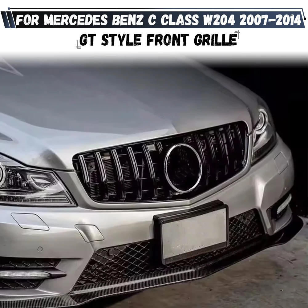 For Mercedes Benz C Class W204 C204 2007-2014 C180 C200 C250 C300 GT Style Front Bumper Grille Hood Grill Racing Grilles