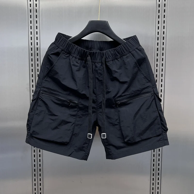 Quick Dry Summer Thin Loose Workwear Shorts Men's Casual Trendy Sport Pants Multi Pockets Fourths Length Loose Fit Youthful