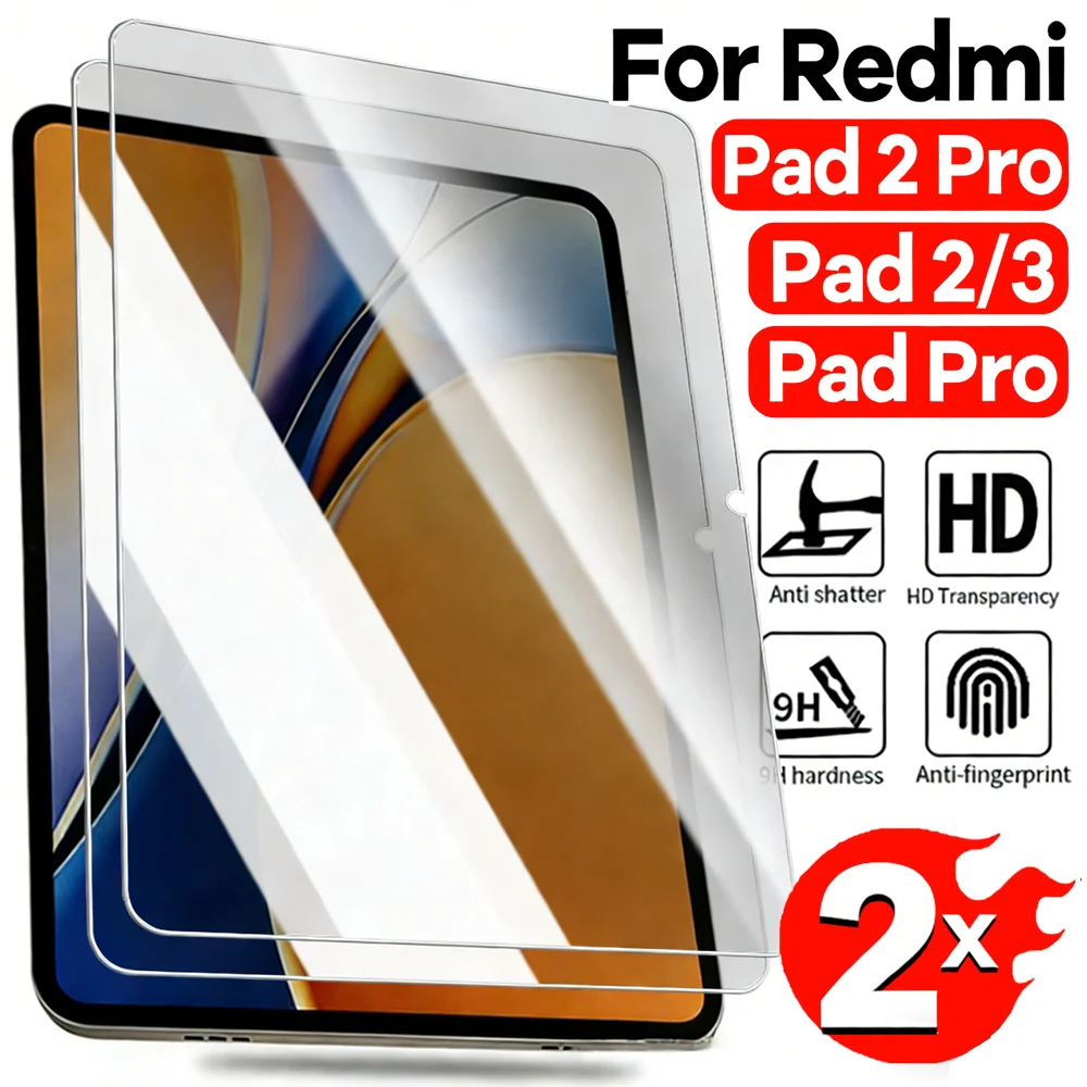 

2 шт. закаленное стекло для Redmi Pad 2 11 дюймов/Pad 2 Pro/Pad 3/Pad Pro, защитная пленка для экрана, твердость 9H, защита от царапин