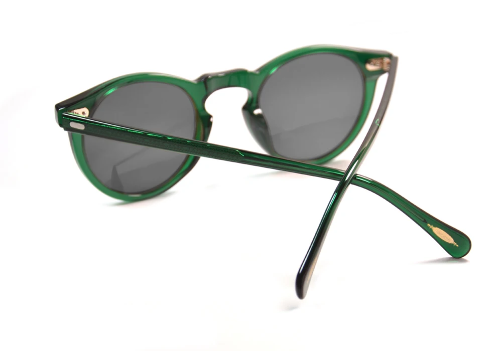Trending Gregory Peck OV5186 Kreis Transparenter Achat Grüner Rahmen Polarisierte UV400 Sonnenbrille Retro Runde Sundown Fade Brillen – Detail 3