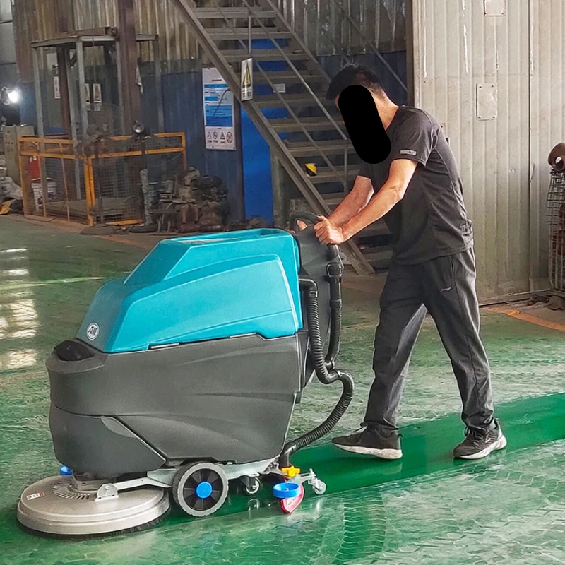 Hand push floor scrubber industrial workshop fully automatic floor scrubber cleaning commercial electric floor scrubber