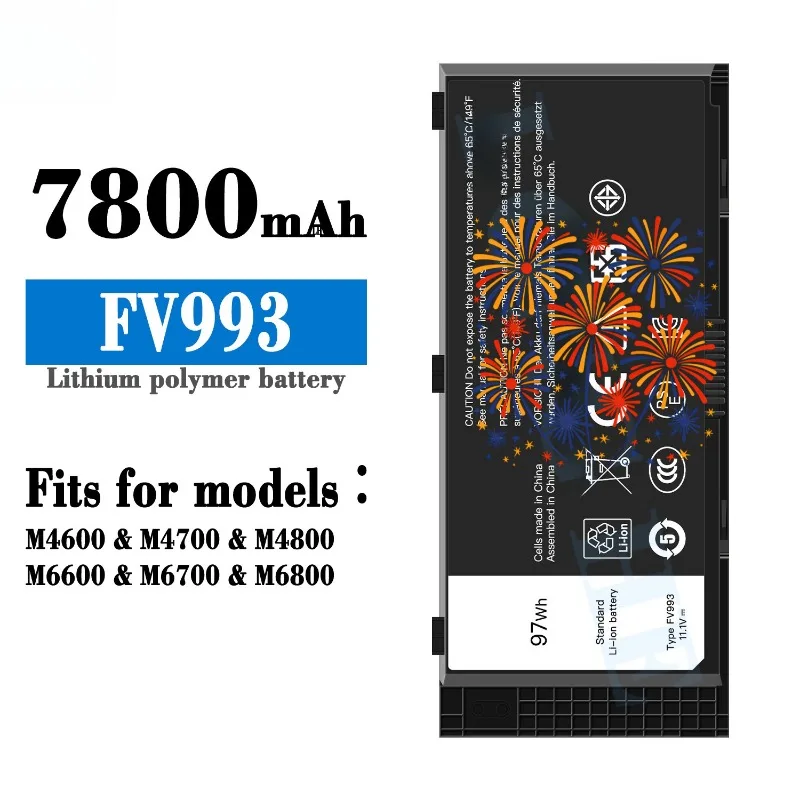 High‑quality New FV993 Laptop Battery for DELL Precision M6600 M6700 M6800 M4800 M4600 M4700 Notebook