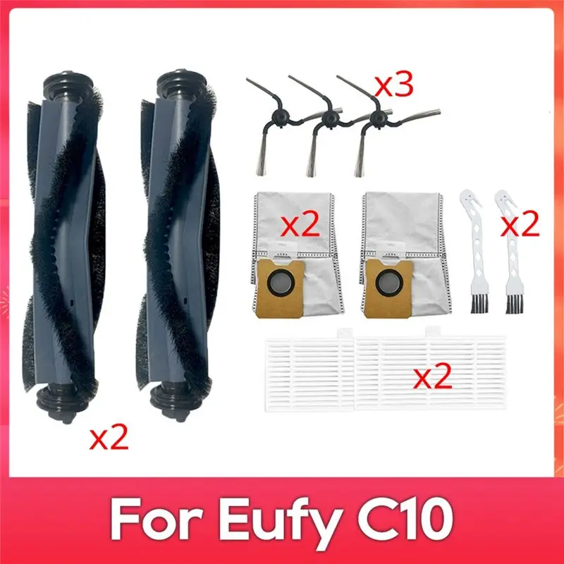 

N85R-Запасные части для робота-пылесоса Eufy C10: основная роликовая щетка, фильтр, мешок для пыли, сменная щетка для сбора пыли