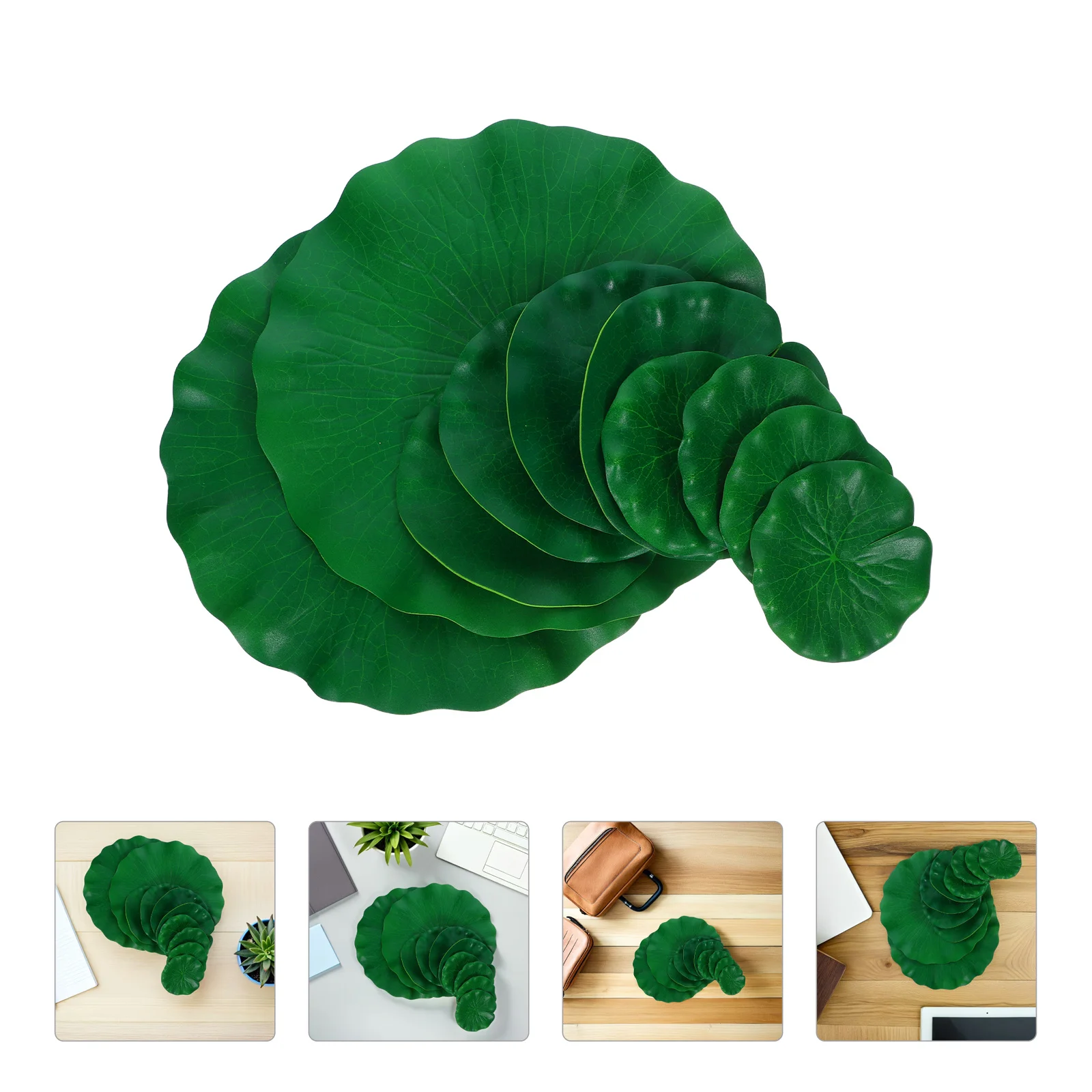 

10Pcs Eva Artificial Lotus Leaves Realistic Floating Water Lily Pads for Pond Pool Aquarium Decorative Decor Faux Leaves