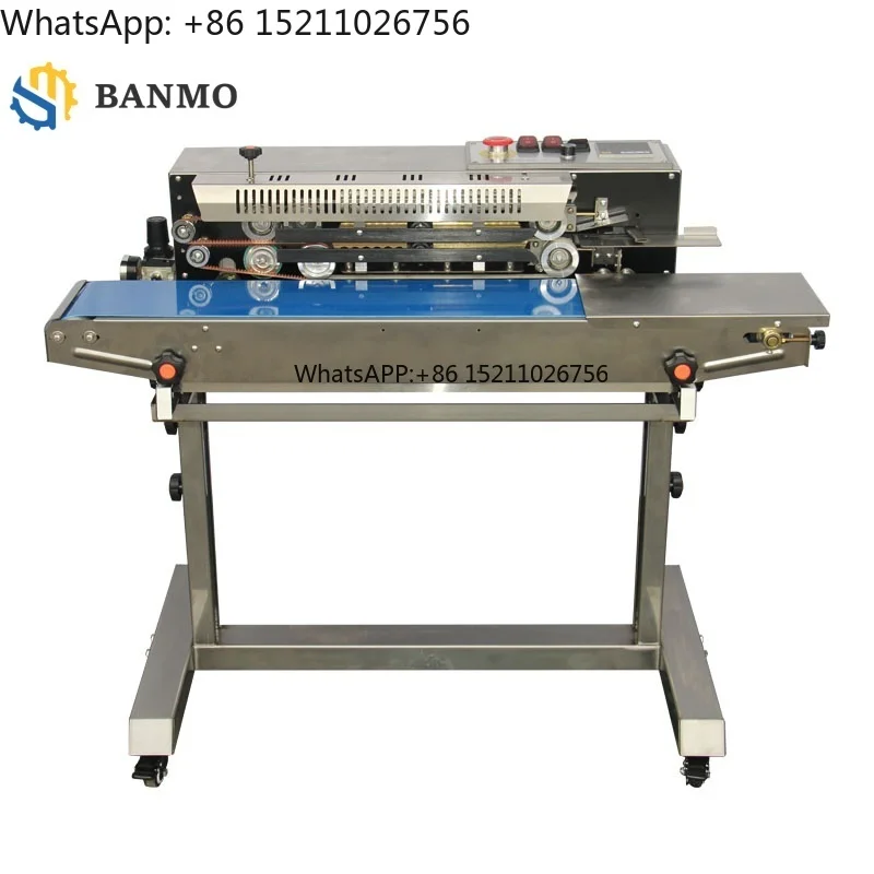 2026 Newest Continuous Nitrogen Filling Sealer 0-25m/min Industrial Floor Stand Heat Sealer for Food Preservation & Snacks