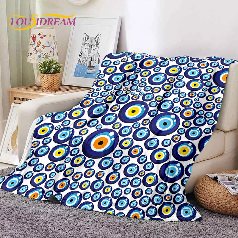 3D Evil Eye Turkey Blue Nazar Eye of Horus Soft Flannel Blankets,Throw Blanket Comfortable Blanket for Picnic Beds Sofa Bedroom