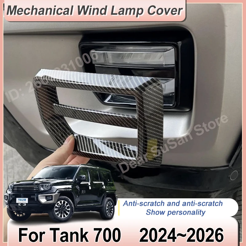 

For Tank 700 Hi4-T Accessories 2024~2026 Headlight Protection Covers Sticker Auto Exterior Parts Decorations Car Fog Light Frame