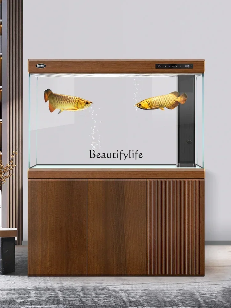 

yj9 Living Room 2024 New Super White Glass Large Aquarium Household Floor Dragon Fish Tank
