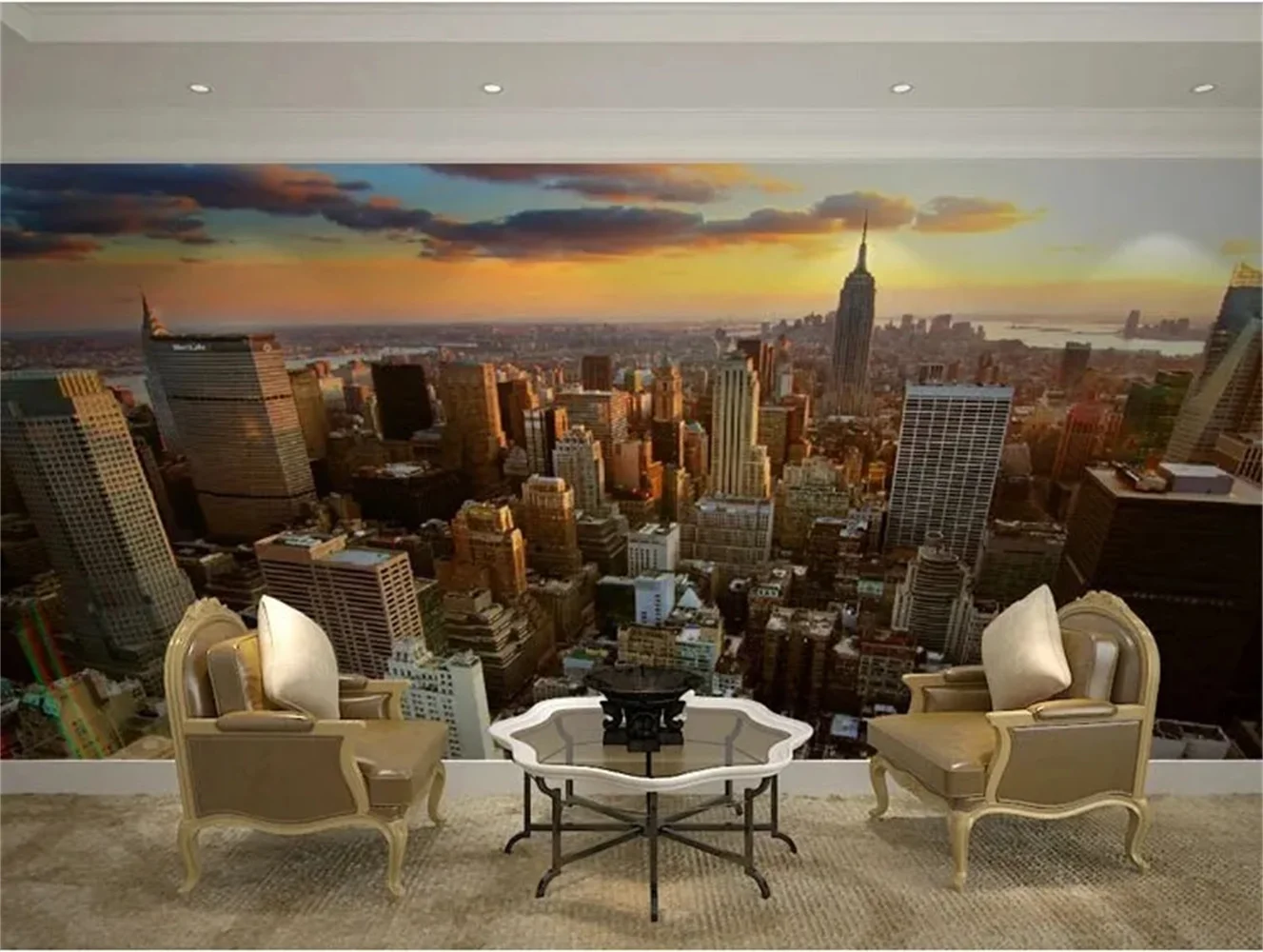 beibehang 3d mural wallpaper City evening landscape background sofa bedroom TV Tower in New York 3d photo wallpaper for walls