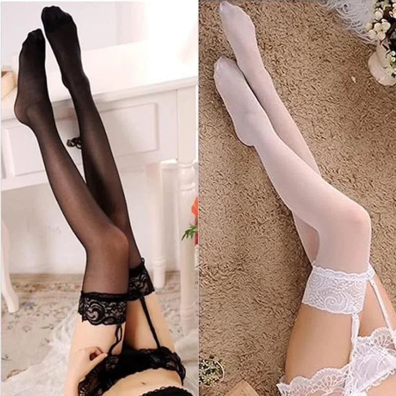 Women Lace Garter Belt and Stockings Set Jacquard Suspenders Panty Satin Bow Mini Skirt Hosiery Mesh Lingerie Pantyhose