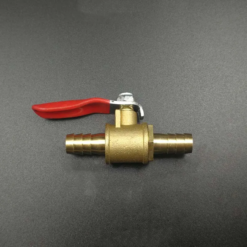 8mm 10mm Hose Barb Brass Two Way Shut Off Ball Valve for Water Fuel Gas