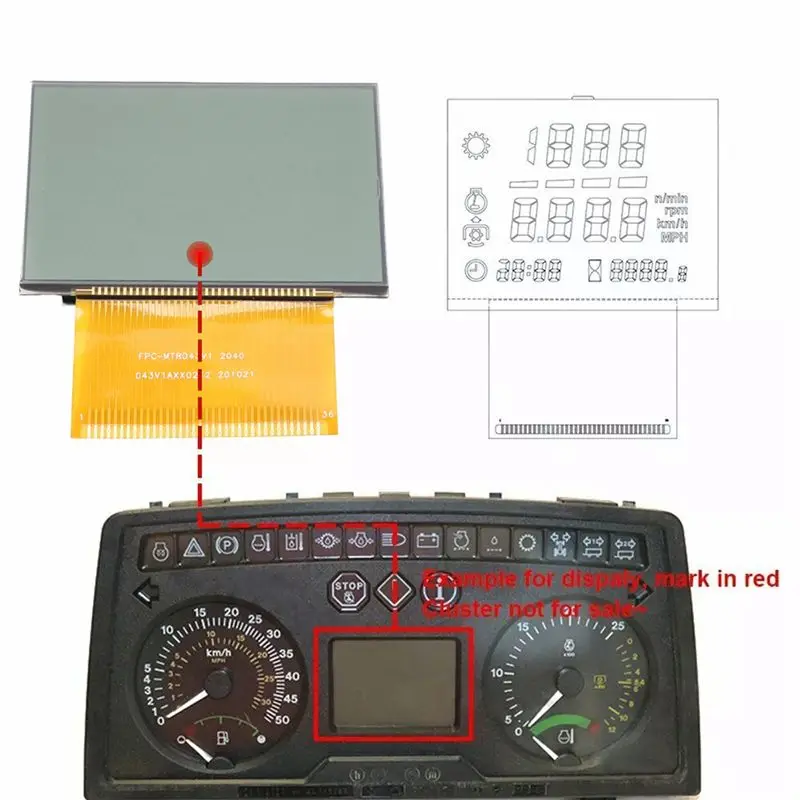 A64P-LCD Display For Massey Ferguson Tractors Instrument Cluster Screen Repair Replacement