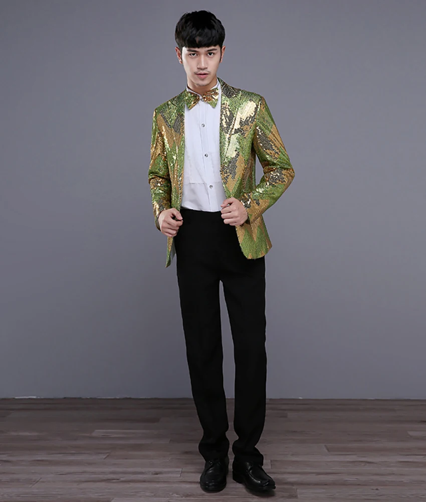 Fashion sequin slim-fit suit performance outfit Prom Gowns Homecoming Gowns Celebrity Gowns 2-piece Men's Suit ( Blazer+Pants )