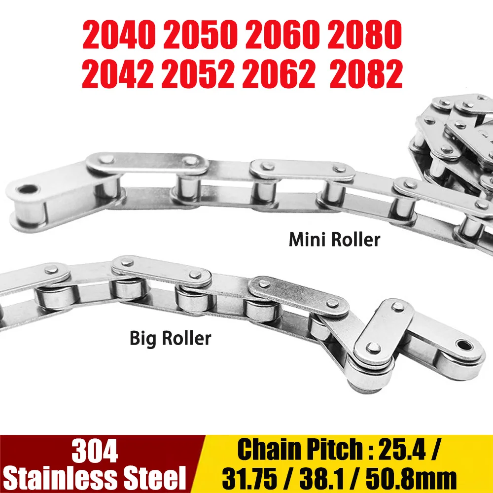 

1.524 Meter Double Pitch Roller Chain Large/Mini Roller 304 Stainless Steel Conveyor Chain For Industrial Conveyor System