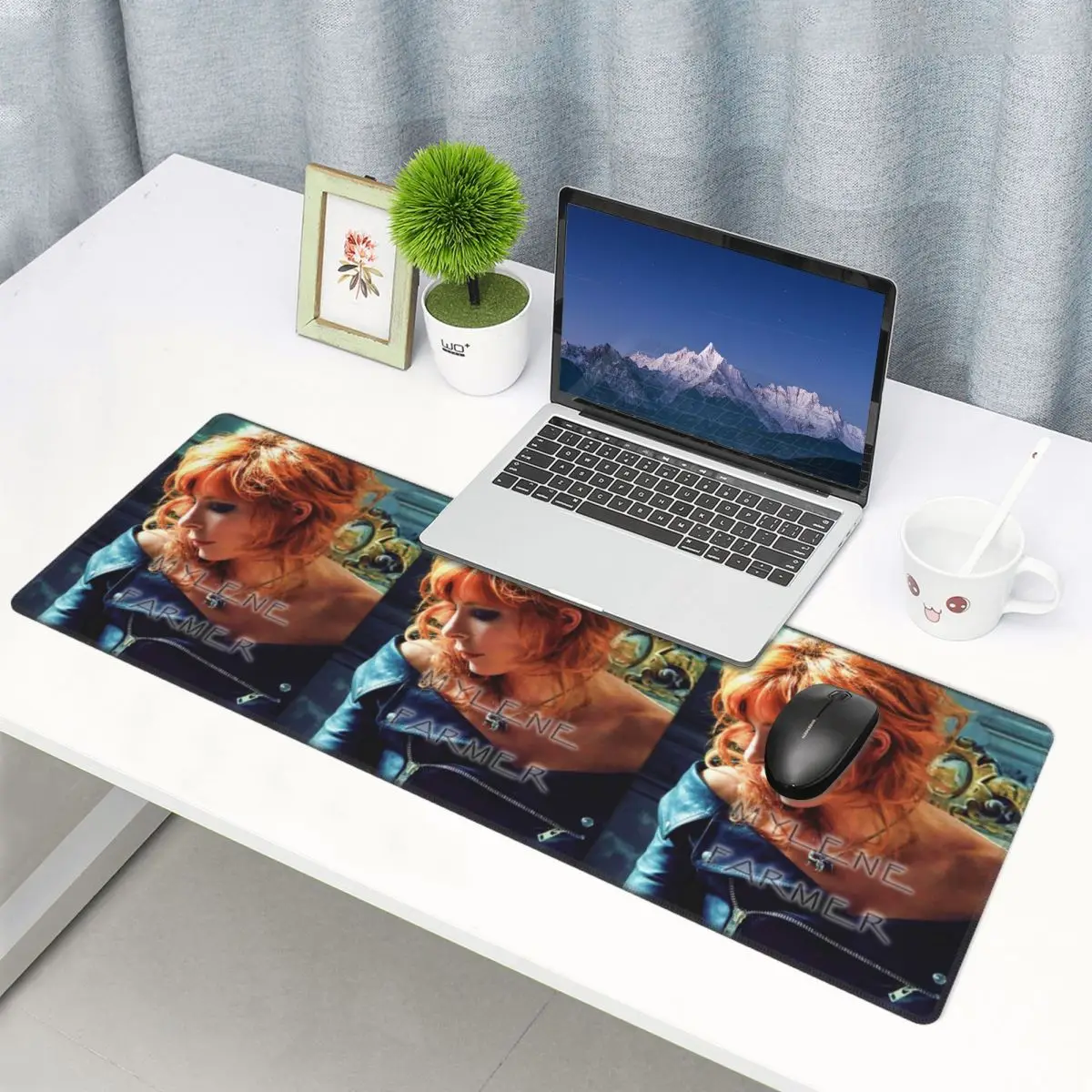 Large Mouse Pad Mylene Farmer French Singer Gamer PC Laptop Mats Keyboard Carpet Computer Gaming Office Accessories Desk Mat