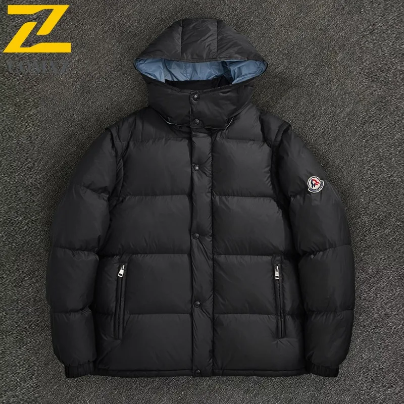 

COMXZ Classic Down Jacket Men New Fashion Hood Outdoor Work Thickened Warm Parka Daily Lightweight Windproof Autumn Winter Coat
