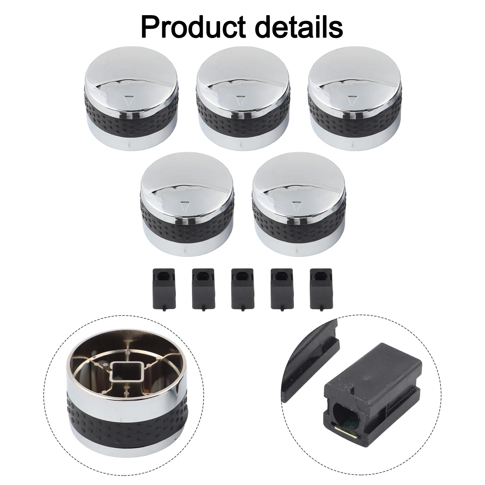 BBQ Control Knobs Gas Grill Control Knobs Chrome Plated Finish Easy To Install Fits Most Gas Grills BBQ Parties