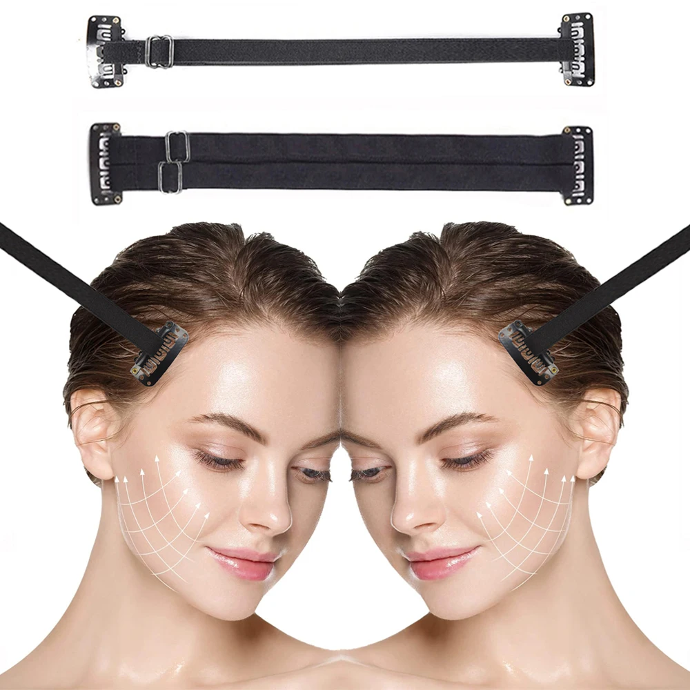 Single/Double Face Lift Band With Clip Hair Holder Facial Anti-Wrinkle Stretching Strap For Lift Up Eyes Invisible Elastic Belt