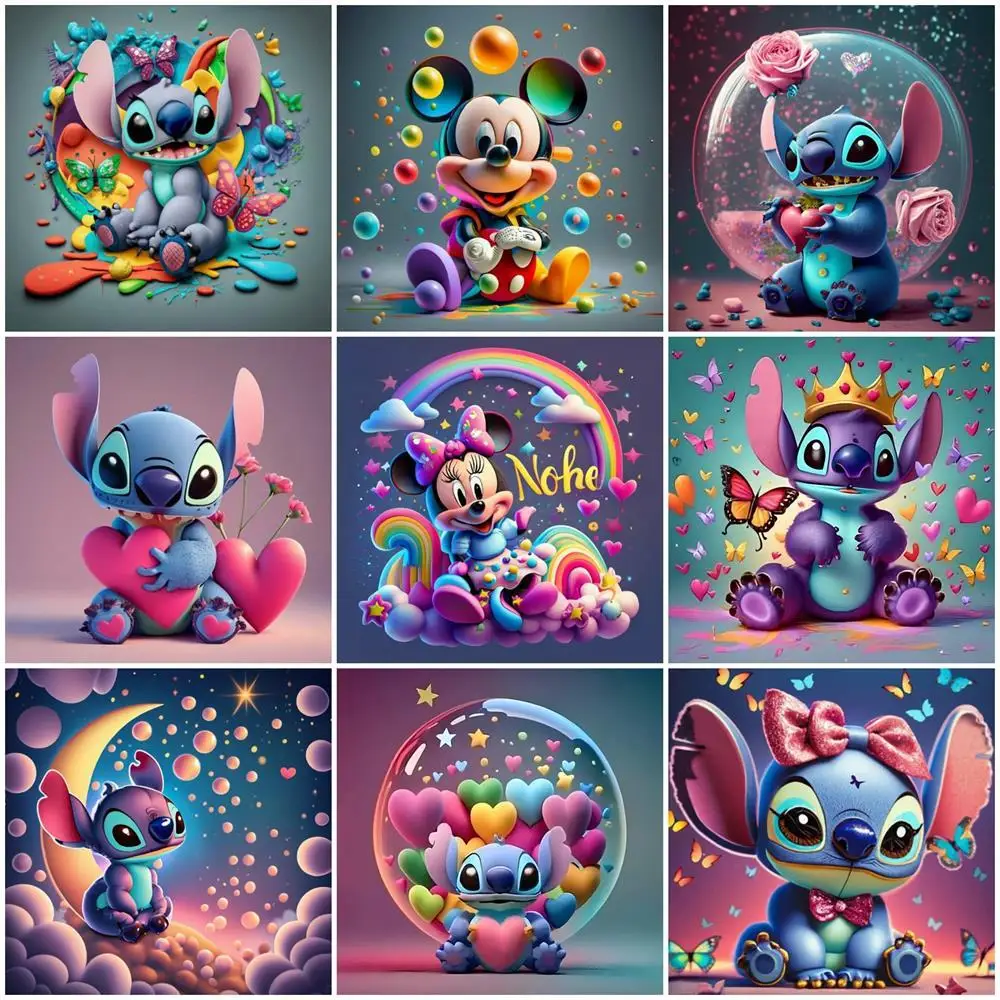 Disney Diamond Embroidery Cartoon Mickey Mouse 5D Diamond Painting Lilo Stitch Full Kits Mosaic Minnie Valentines Day Gift