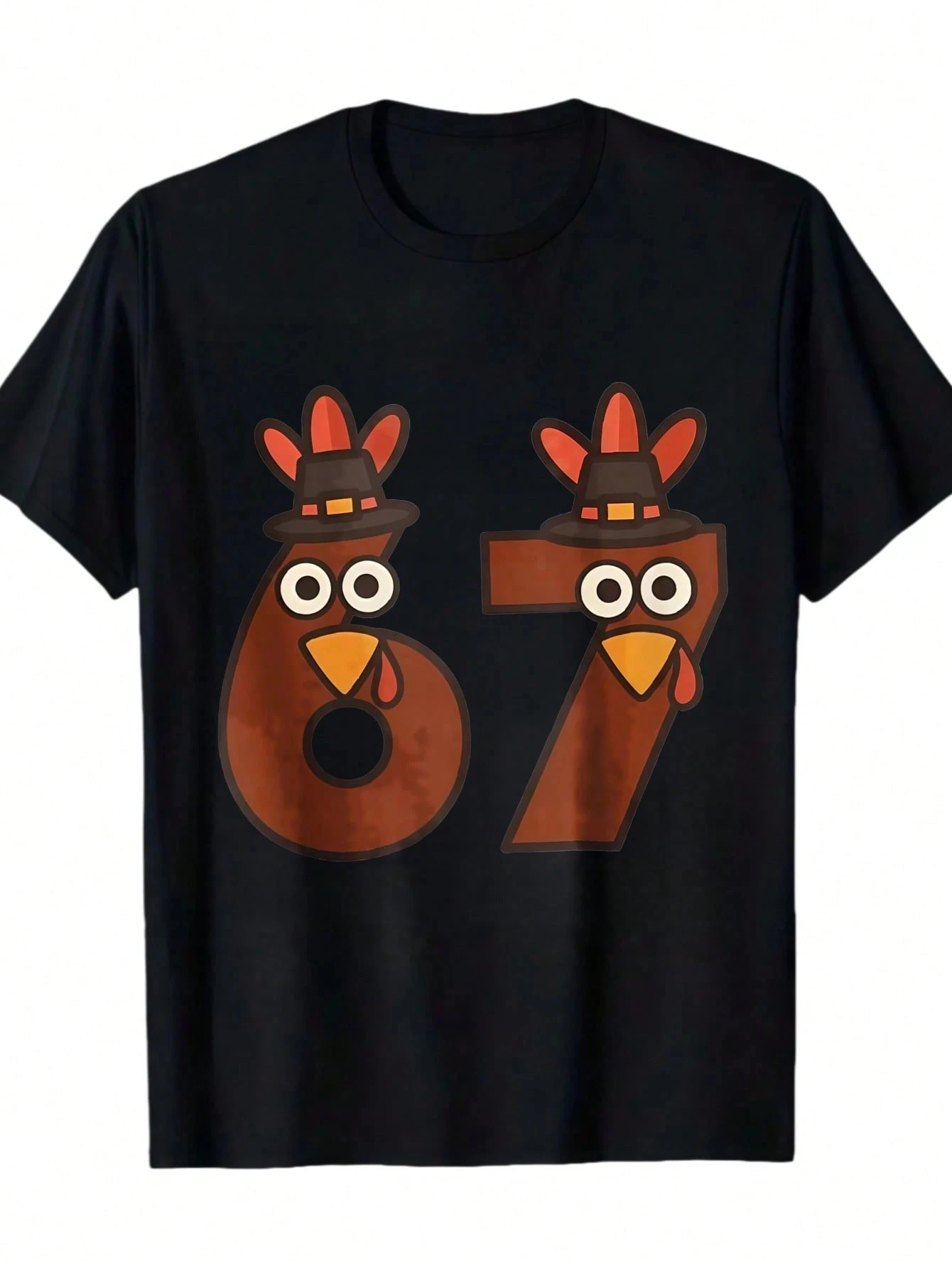 

A Casual Printed Round Neck Short Sleeved T-Shirt 67 Six Seven 6-7 - Funny Italian Brainrot Kids Gaming Meme T-Shirt T-Shirts