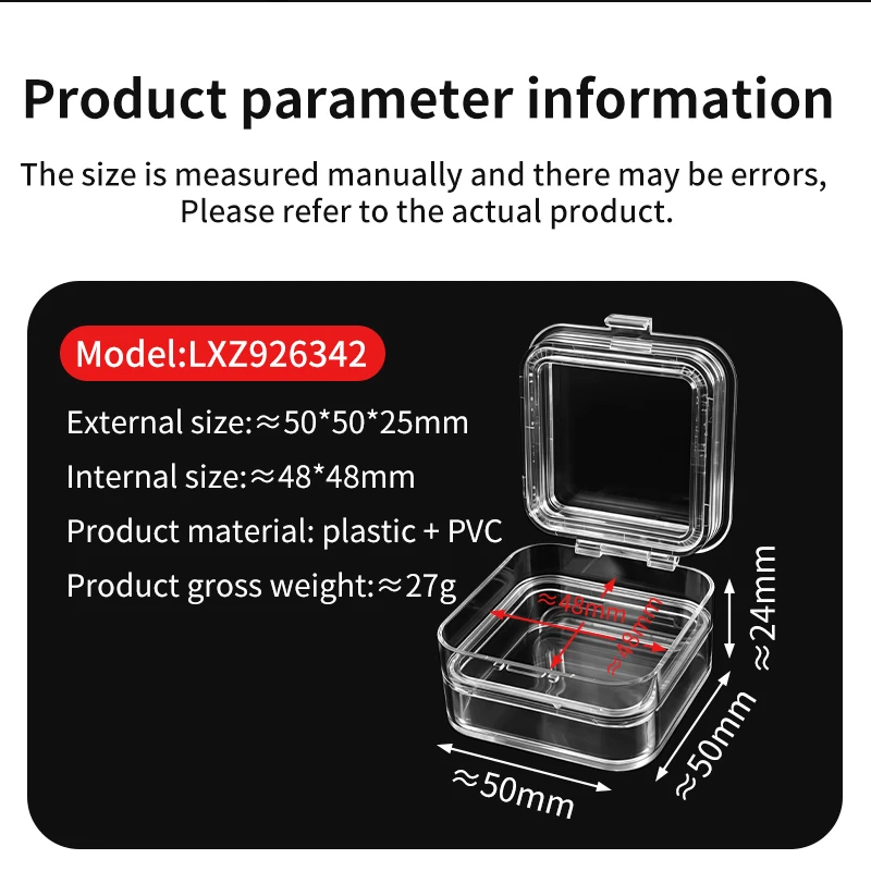 LUXIANZI Elastic Membrane Plastic Storage Box For Jewelry Specimen Metal Precision Parts Organizer Tool Case Transparent toolbox