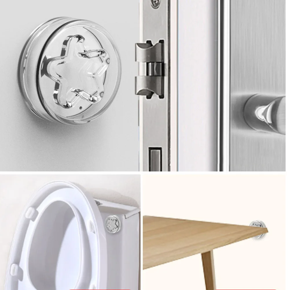 

8pcs Door Knob Bumpers Wall Protectors Self-Adhesive Thick Soft Crash Pads Noise Dampening Decorative Cartoon Pattern Door