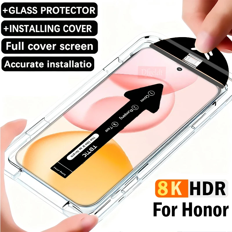 

Закаленное стекло с автоматической установкой 8K без пыли для Honor 500 400 Pro, защитная пленка для экрана Honor 200 300 400 Lite Smart HD Film