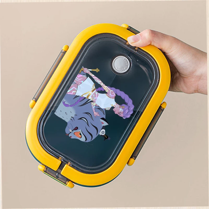 

KPop Demon Hunters Lunch Box Cartoon Anime Pattern Insulated Box High Temperature Resistant Leak Proof Bento Box Children's Gift