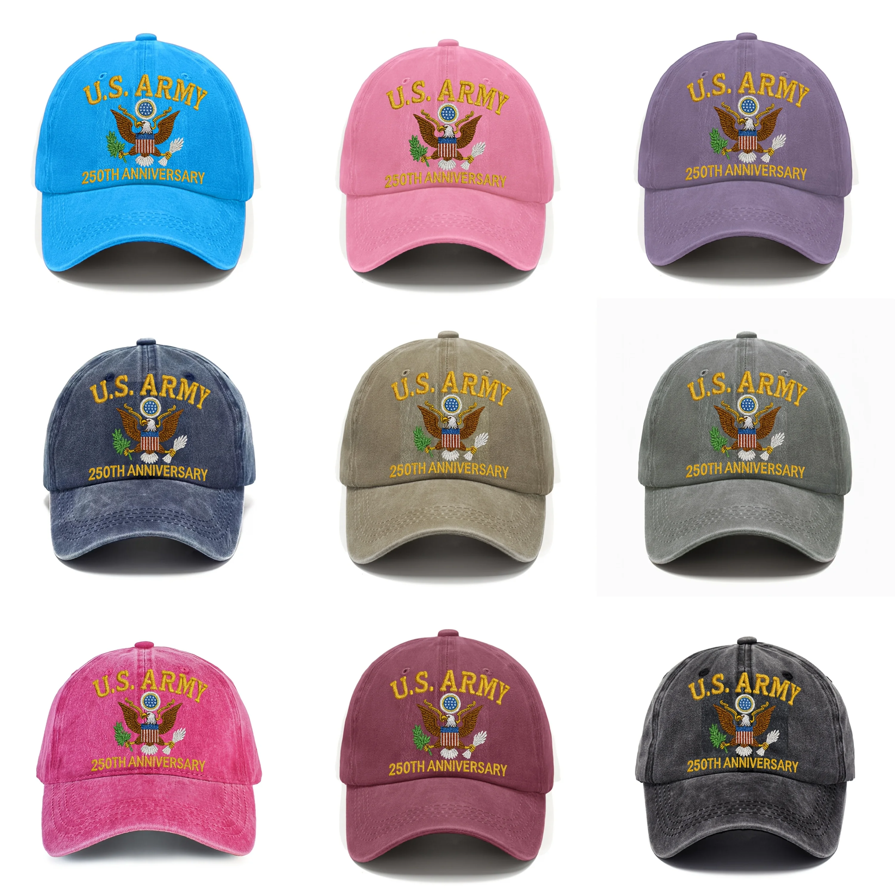 250th-Anniversary U.S. Patriotic Baseball Cap - Official 1776-2026 Inscription, Structured Fit with Bald Eagle & 50 Stars/13 Str
