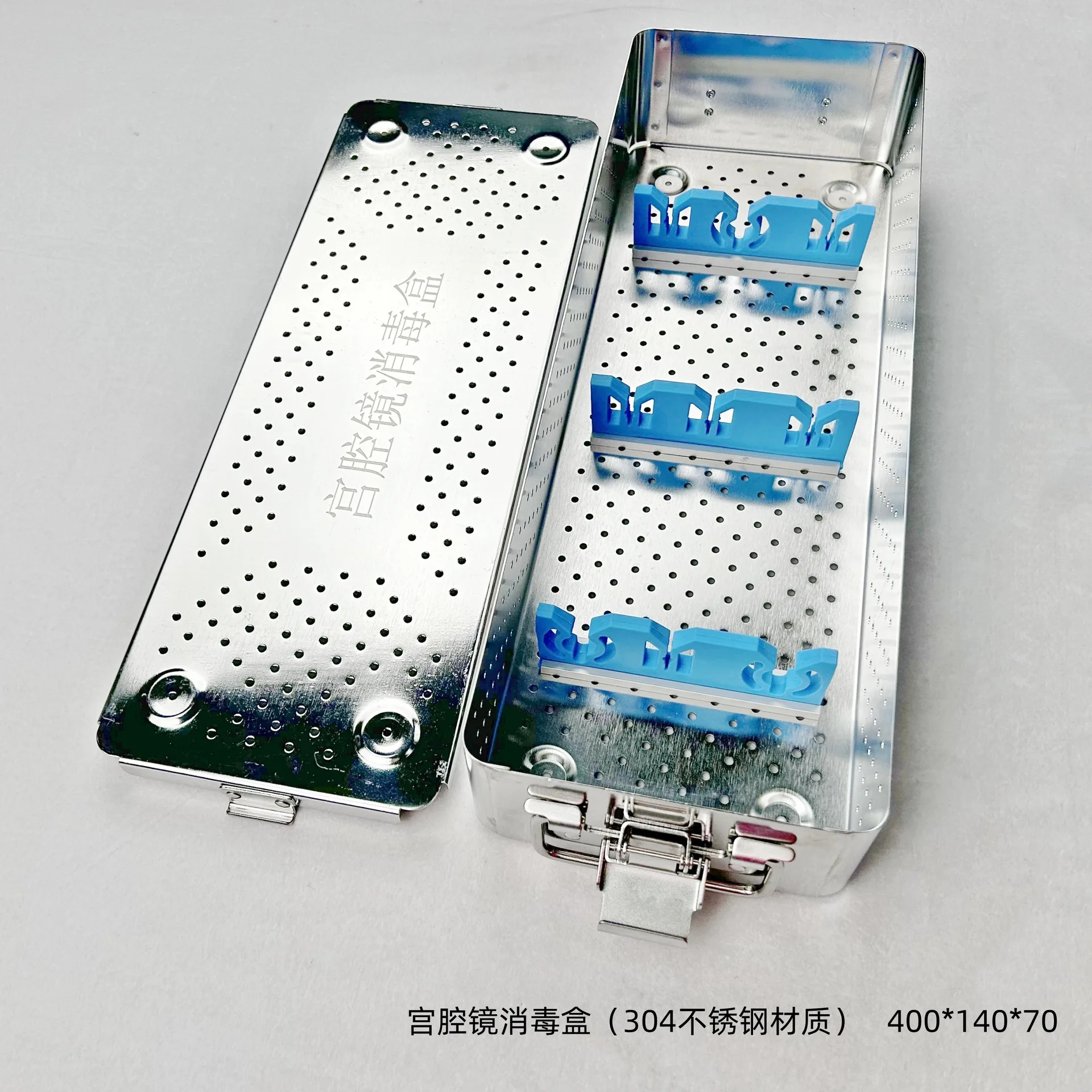 صندوق تعقيم من الفولاذ المقاوم للصدأ 304 صندوق تخزين تحميل التنظير الرحم أدوات جراحية #5
