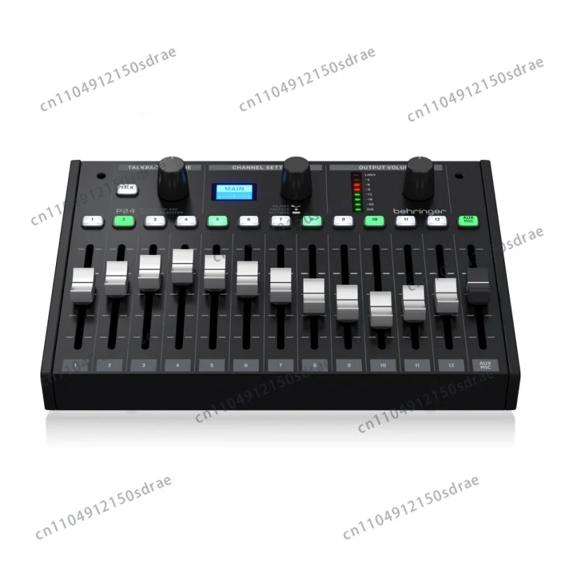 Mixer de Monitor Pessoal Behringer P24 StageConnect com 13 Canais Estéreo e Faders de 60 mm para Monitoramento