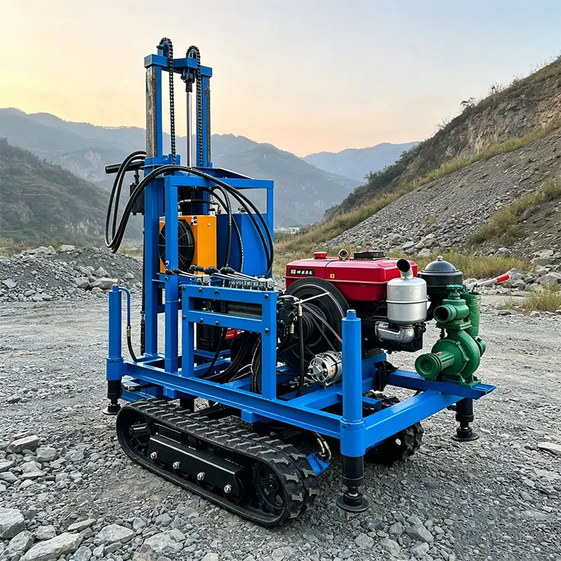 Customized Durable Boring Rig 30HP 150M Crawler Low Vibration Accurate Angle Robust Water Well Drilling Machine