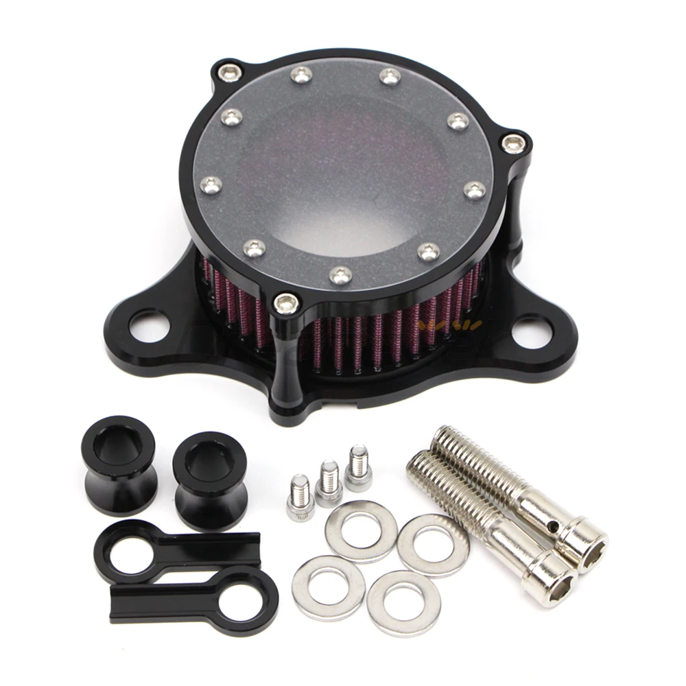 Black Motorcycle Air Cleaner Intake Filter Kits for Harley-Davidson Sportster XL883 XL1200 XL883N XL1200X 1988-2023 CNC Aluminum