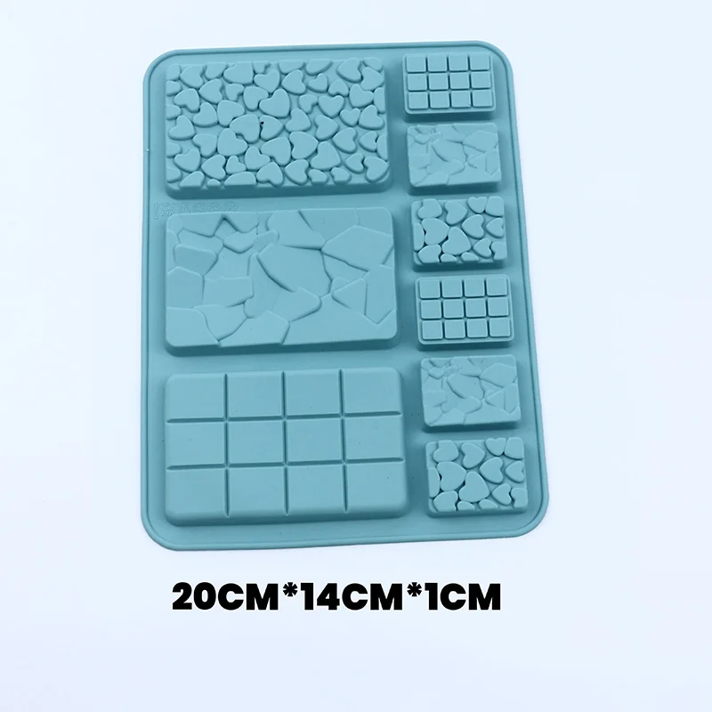 Food Grade Break-Apart Chocolate Molds Reusable Non-Stick Silicone Different Shape Protein and Energy Bar Molds Cake Mould