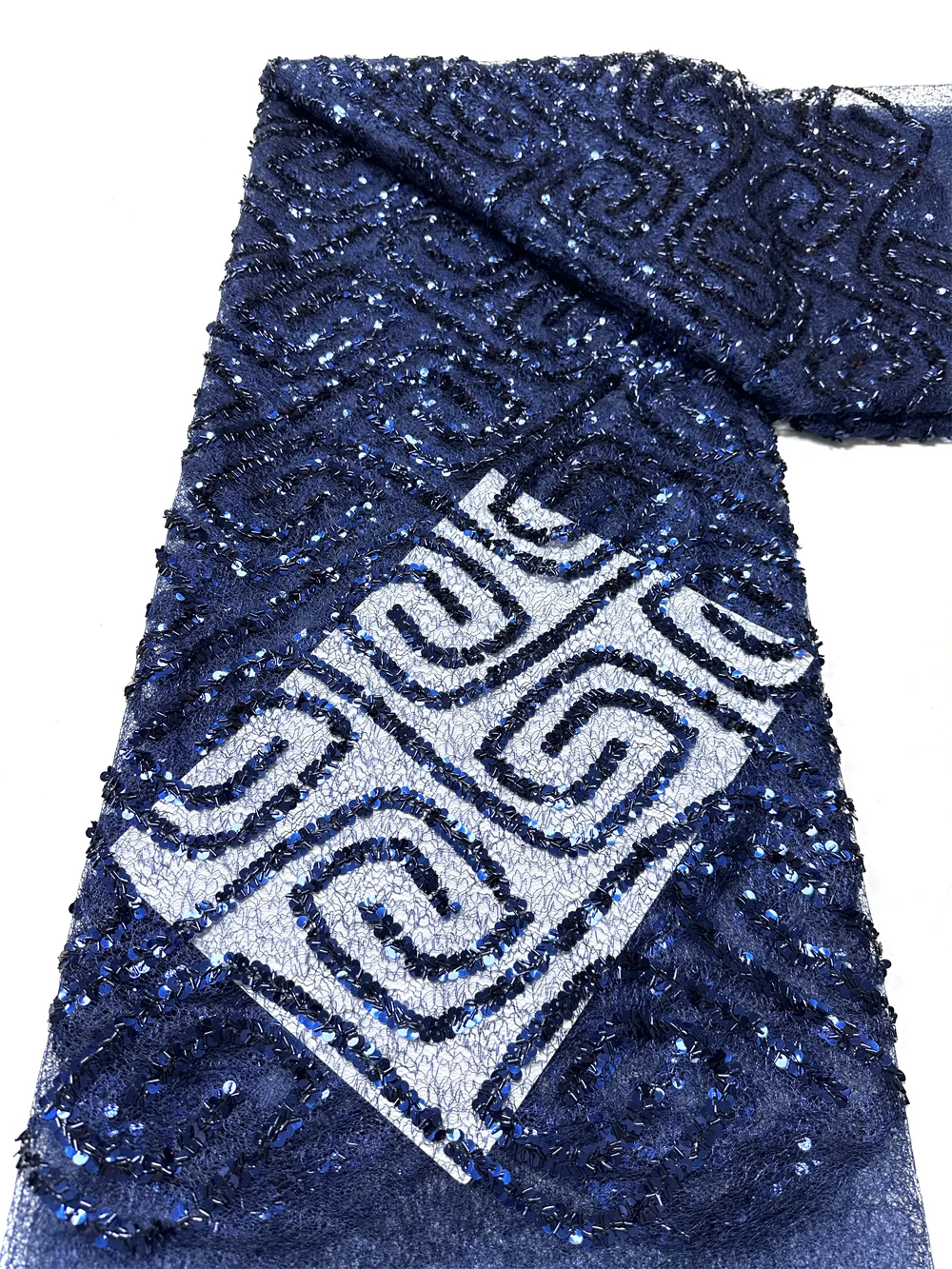 

Luxury African Tulle Lace Fabrics With Sequins 2026 French Nigerian Mesh Sequins Lace Fabrics For Women Party Dresses Sewing