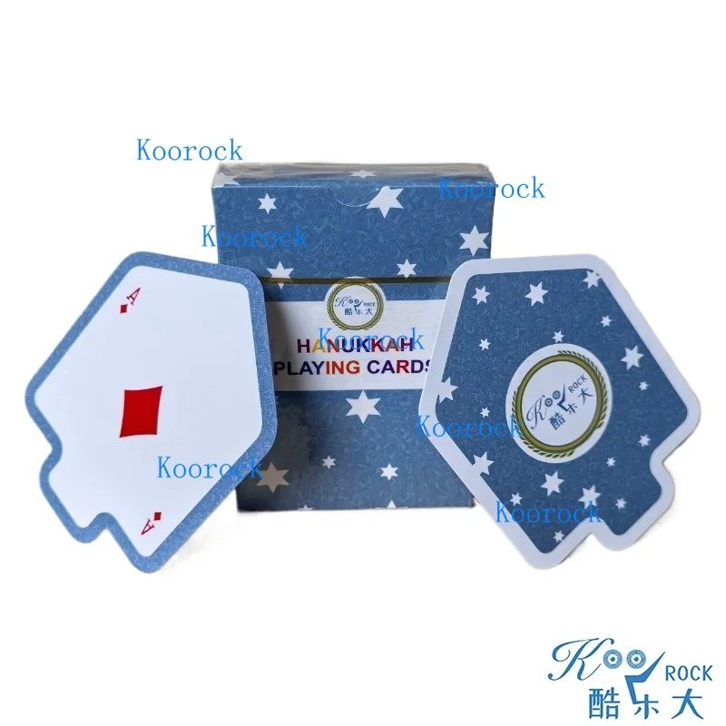 Dreidel-Shaped Hanukkah Playing Cards - Unique Triangular Jewish Holiday Themed Poker Set for Family Game Nights & Parties