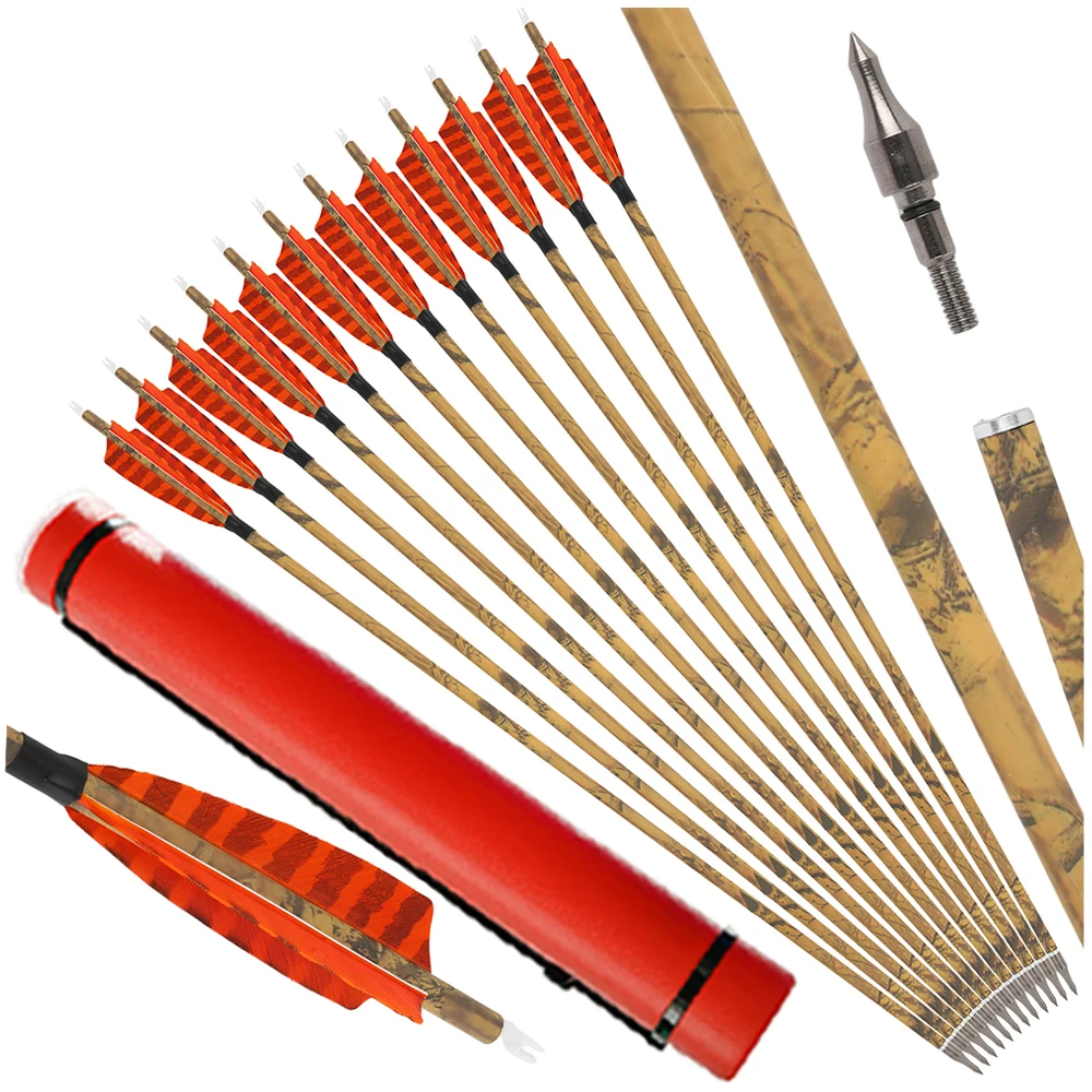 

Стрелы из перьев индейки 30'' из смешанного карбона, 500 Spine, 100 Grain, для блочных/классических луков, для охоты на открытом воздухе и стрельбы по мишеням, 12/24 шт.