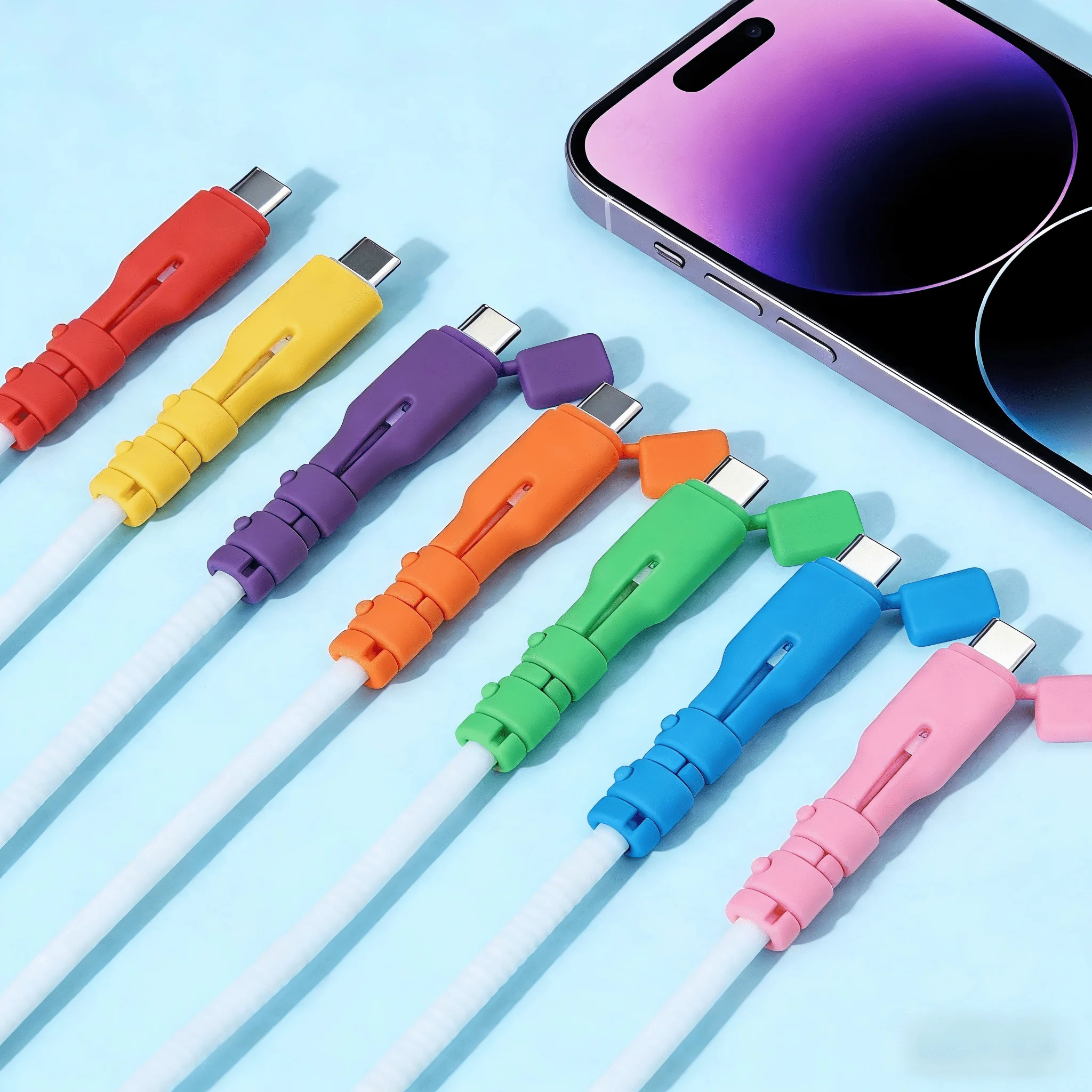 Schutzhüllen für Ladekabel, verhindern Kabelbrüche & Kabelorganisation, kompatibel mit USB-C Laptops, Tablets & Smartphones