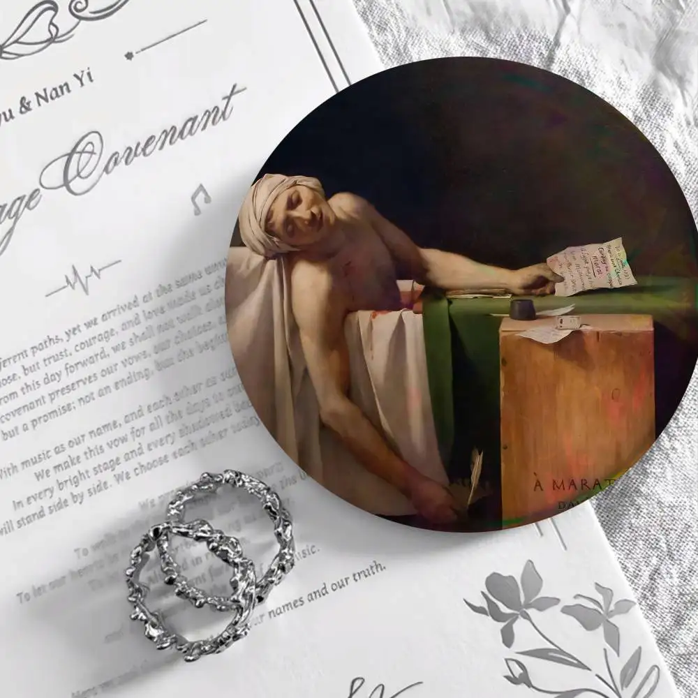 The Death Of Marat By Jacques Louis Davi Round Badges Can Be Used To Decorate Clothes And Backpack Pins